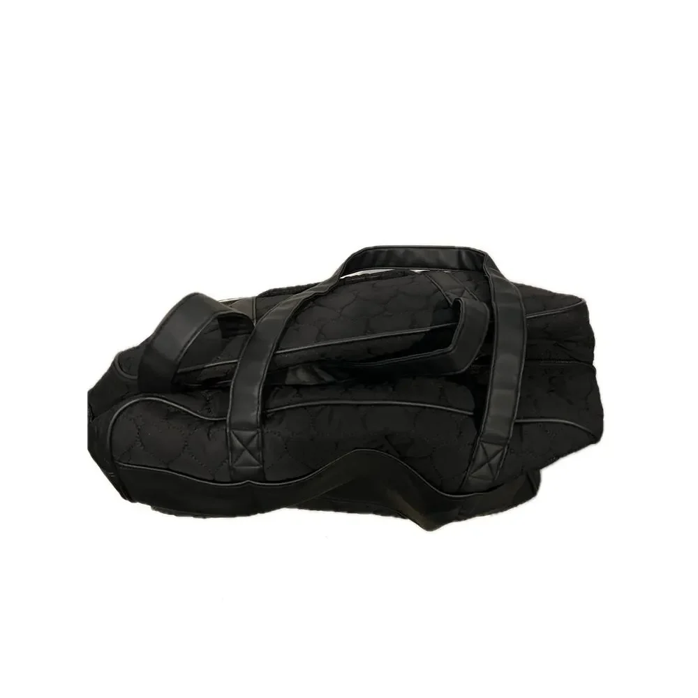 Betsey Johnson Black Heart Quilted Travel Bag 18x12x9 inches